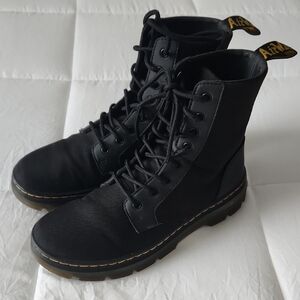 Dr. Martens Black Lace-Up Boots with Yellow Stitching